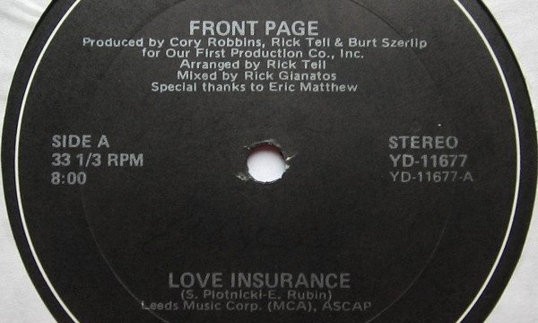 Front Page – Love Insurance [Panorama Records:1979]